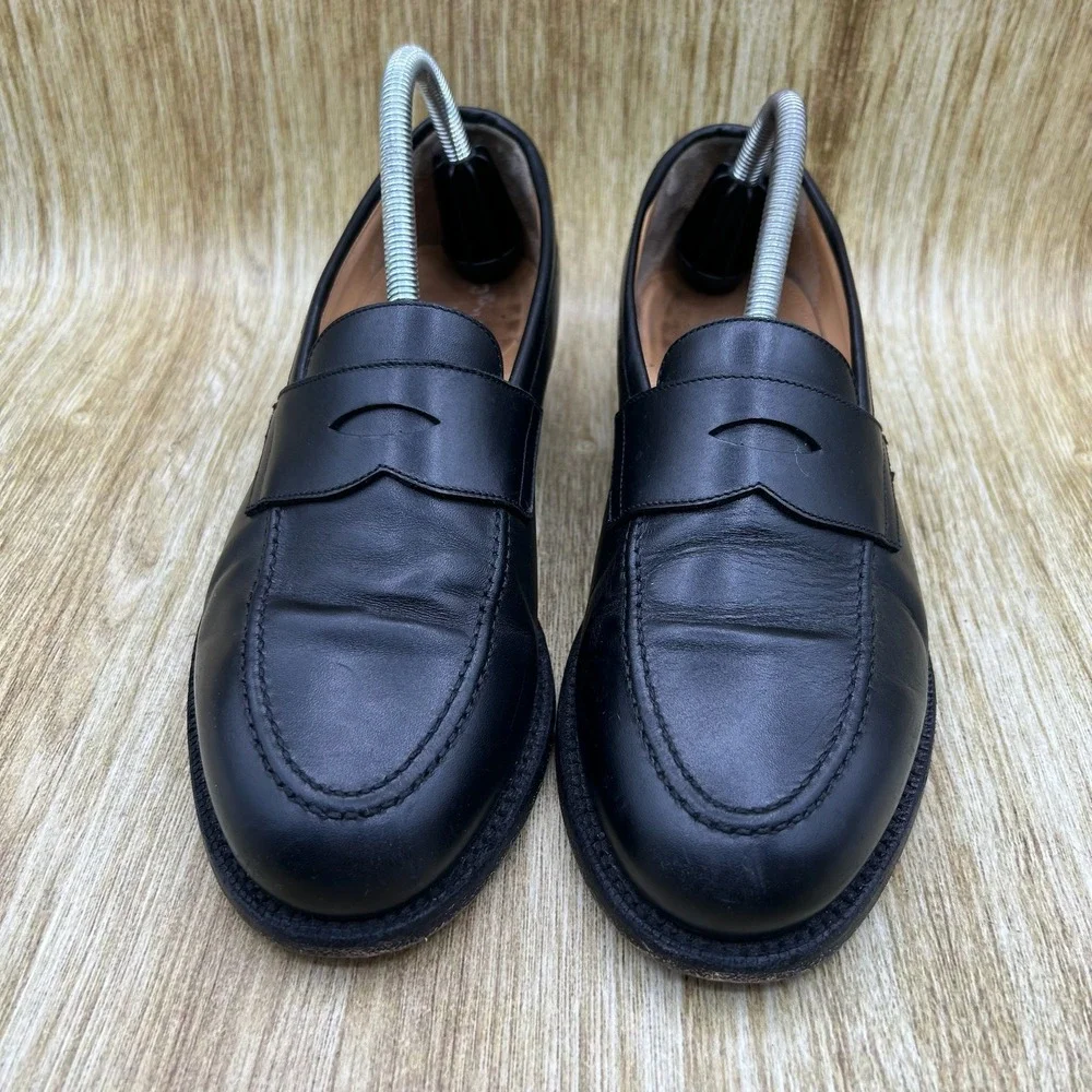 Suitsupply Penny Loafers Men's Size 8.5 Black Leather Made in Italy Dress Shoes